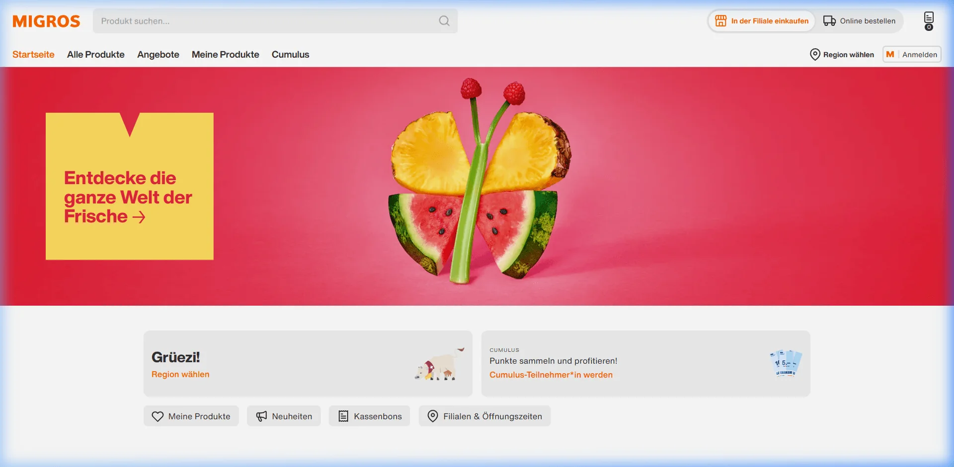 Migros Website Screenshot