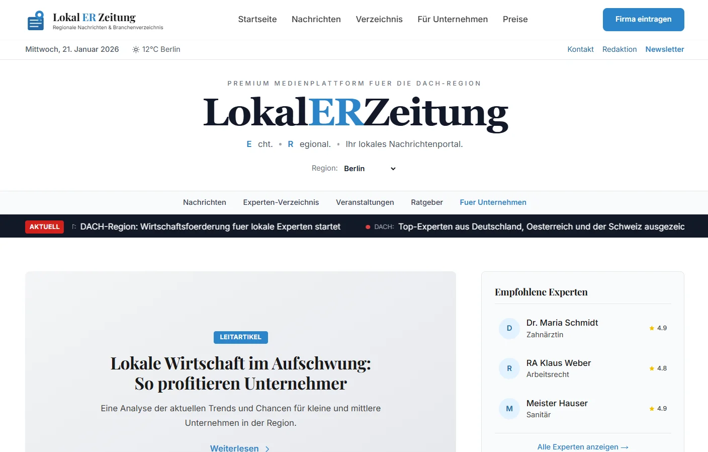 Editorial Team Website Screenshot