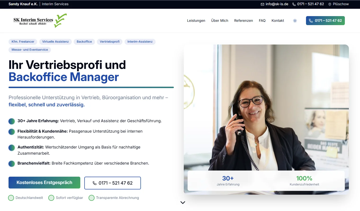 Sandy Knauf Website Screenshot