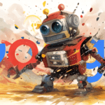 An abstract image of a search bar transitioning into a flowing narrative stream, symbolizing the transformation of traditional search into the interactive, contextually-rich experience offered by SGE.